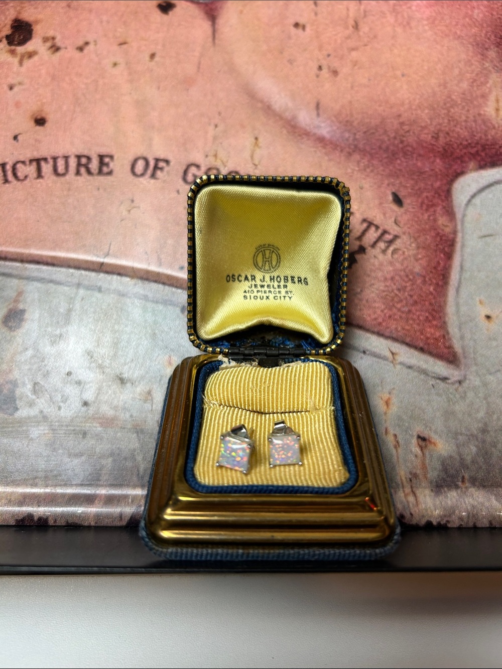 Gorgeous Square-Cut Fire Opal Stud Earrings in Sterling Silver